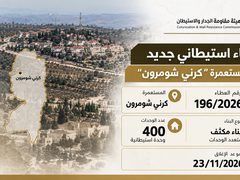 الاحتلال يطرح عطاءً لبناء 400 وحدة استيطانية شرق قلقيلية